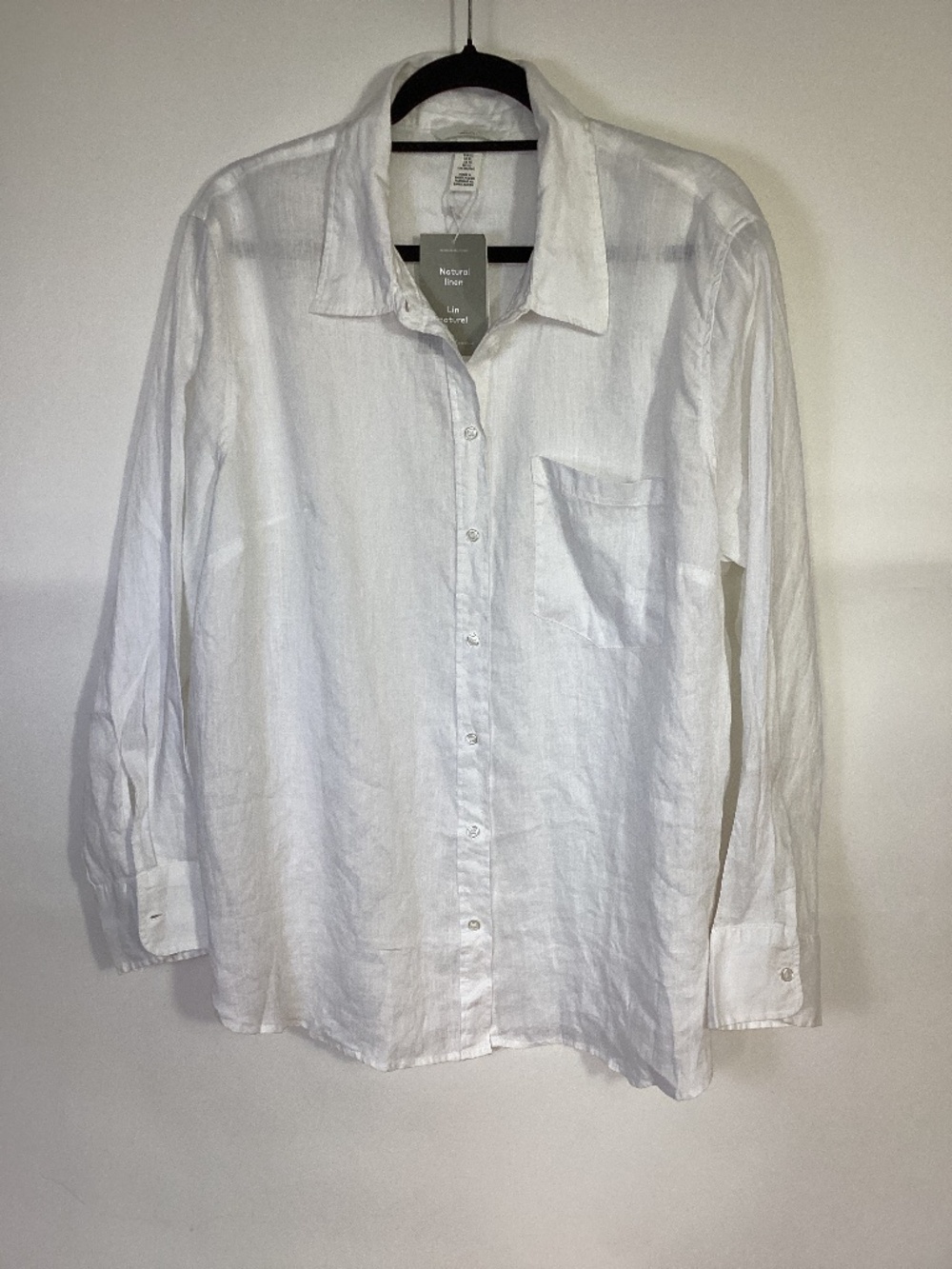 H&M Natural Linen Shirt NWT White Sz XL